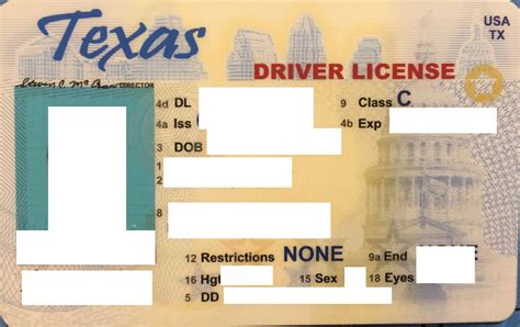 Texas Id Card Template