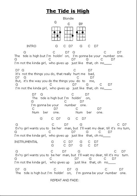 Chordsound to play your music, study scales, positions for guitar, search, manage, request and send chords, lyrics and sheet music. UKULELE - The Tide Is High | Gumbootsgirl ~ at Home on ...