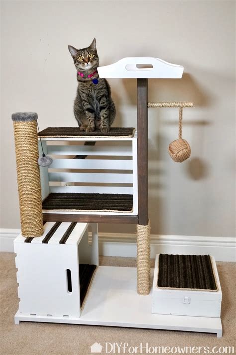 Diy Cat Tower Homemade Cat Tower Cat House Diy Cat Condo Diy Kitty