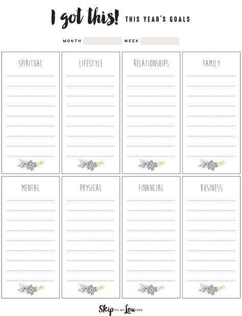 Free Goal Setting Worksheets For Success Skip To My Lou Fillable Form