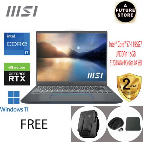 Msi Prestige 14 A11sc 218 14 Fhd Laptop Carbon Gray I7 1195g7 16gb