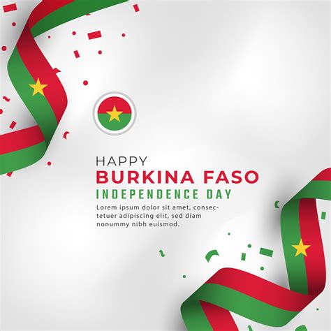 Happy Burkina Faso Independence Day August 5th Celebration Vector