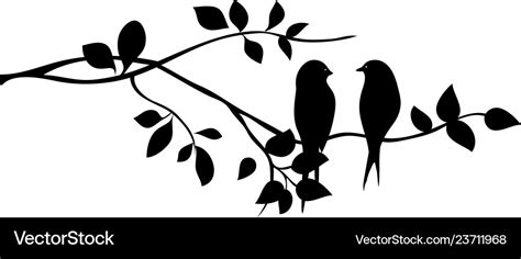 Bird On A Tree Branch Royalty Free Vector Image