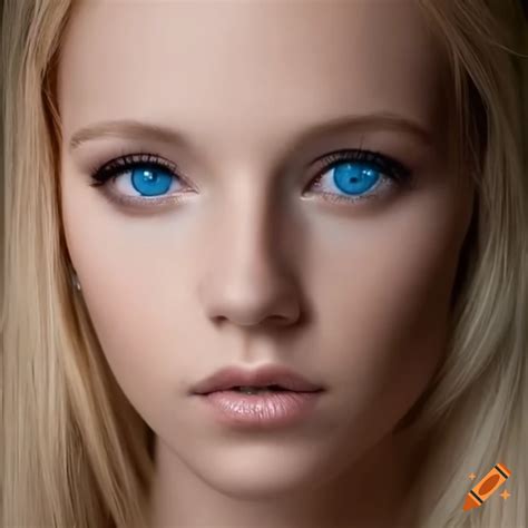 Blond Beautiful Young Woman With Blue Eyes On Craiyon