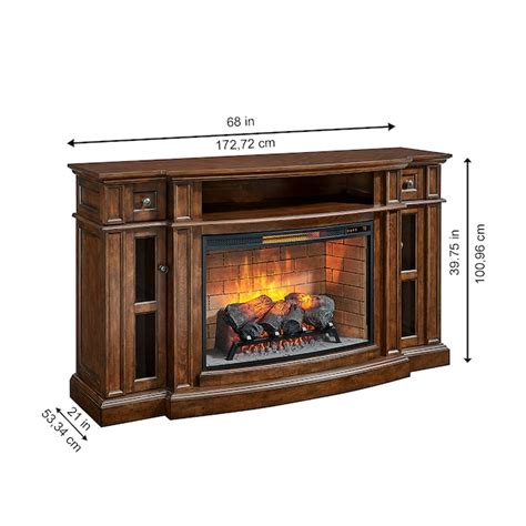 Allen Roth 68 In W Mahogany Infrared Quartz Electric Fireplace In The