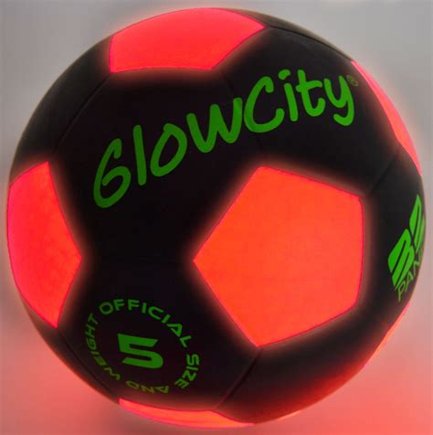 GlowCity Glow in The Dark Size 5 Soccer Ball-Black Light up Soccer Ball Edition-Illuminates with ...