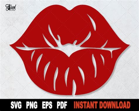 Lips Svg Red Lips Svg Cut File Kiss Svg Valentines Day Svg Etsy Canada