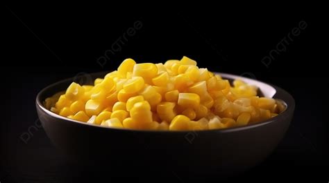 Bowl Of Corn On Black Background Boiled And Cut Corn Sweet Corn Hd
