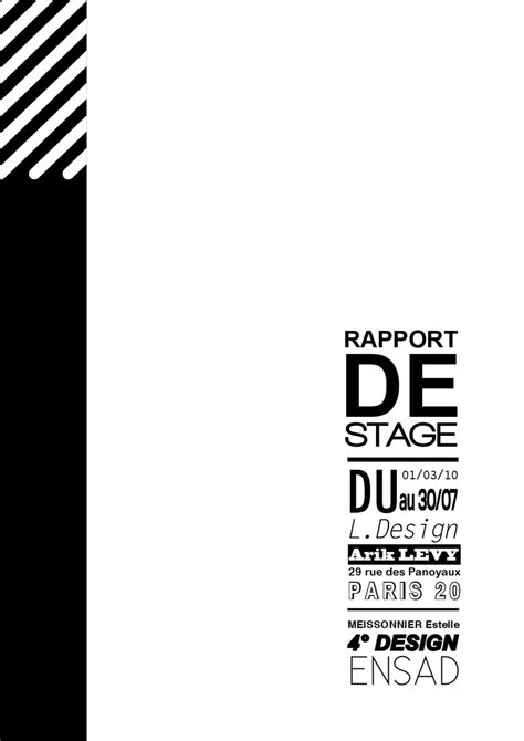 An Advertisement For The Rapport De Stage