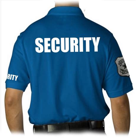 Mens Printed Security Embroidery Badge Police Staff Uniform Collar