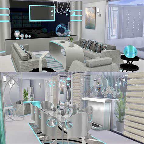 A Futuristic Living And Dining Area Perfect For Your Alien Sims 👽