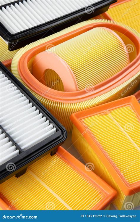 Car Air Filter Set In Different Sizes Stock Photo Image Of