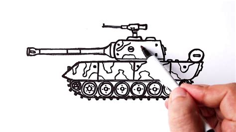 How To Draw A Tank Easy Battle Tank Drawing Youtube