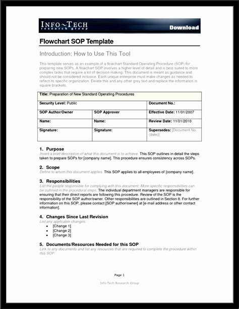 Sop Layout Template 6 Sop Templates Formats Examples In Word Excel Images