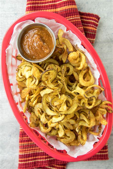 The air fryer is pretty fast, cooking these french fries from scratch (raw potatoes) in around 20 to 25 minutes. Homemade Air Fryer Cajun Curly French Fries - Chili Pepper ...
