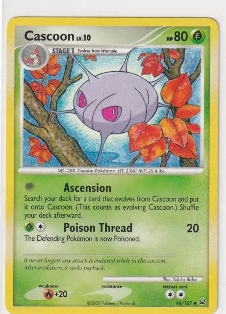 Pokemon Carte Trading Card Jeu Platine Numéro 44127 Cascoon Anglais