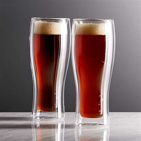 Zwilling Sorrento Double-Wall Beer Glasses, Set of 2 + Reviews | Crate and Barrel