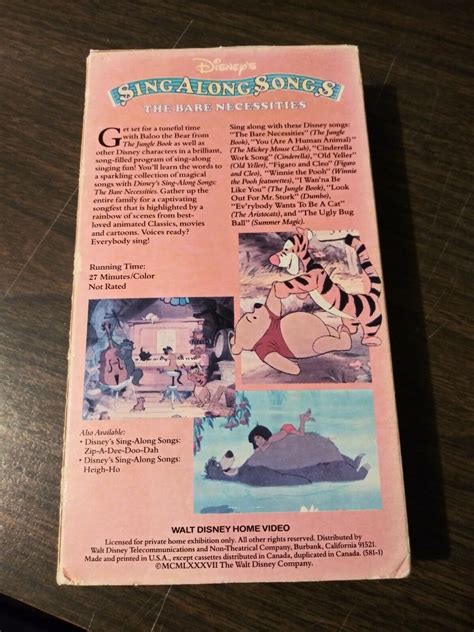 Disney Sing Along Songs - The Bare Necessities (VHS) - Faded Box