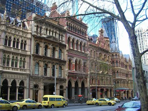 Victorian Era Buildings In Collins Street Melbourne Викторианская