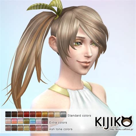 Kijiko Side Ponytail Hair • Sims 4 Downloads