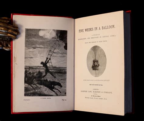 1899 Rare Victorian Book Jules Verne Five Weeks In A Balloon Illus