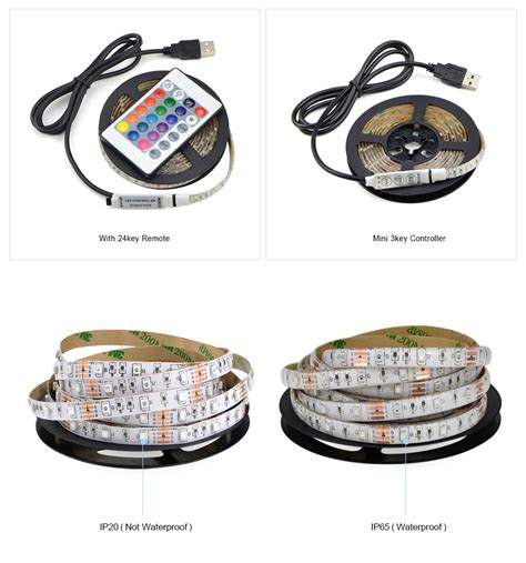 Led Light Dc 5v 3528 Smd Rgb Usb Led Strip Light Lamp 50cm 1m 2m Ip20