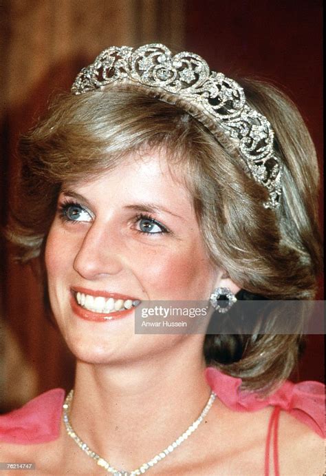 Diana Princess Of Wales Wearing A Pink Dress Designed By Victor