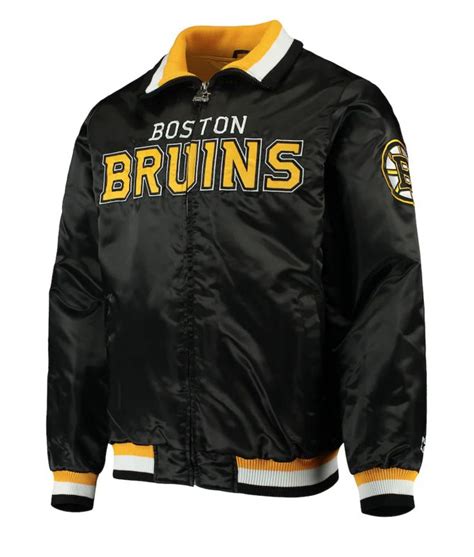 Starter Bomber Satin Boston Bruins Black Jacket Jackets Expert