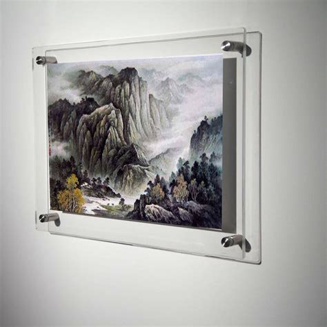 Yakri A3 Wall Mounted Acrylic Plexiglass Poster Frames Floating Lucite