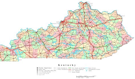 Kentucky Map With Counties And Cities Zip Code Map