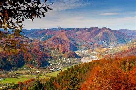 The Mountain Autumn Landscape With Stock Photo