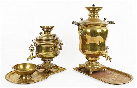 Two Russian Brass Samovars Packing Services Happy Kitchen Chocolate