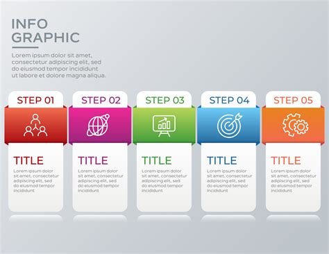 Modern Business Infographic With Five Steps 674683 Vector Art At Vecteezy