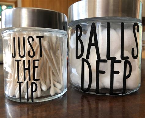 Bathroom Storage Cotton Ball Jar Q Tip Jar Balls Deep And Etsy