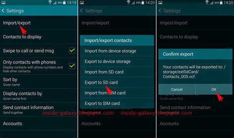 How to backup via samsung cloud (for samsung devices only): Inside Galaxy: Samsung Galaxy S5: How to Export Contacts ...