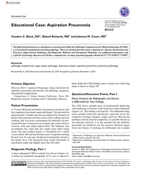 Pdf Educational Case Aspiration Pneumonia