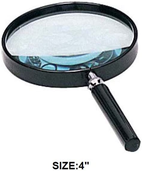 Classic Large 4 Inch Magnifying Glass 4 X Magnification Black Frame