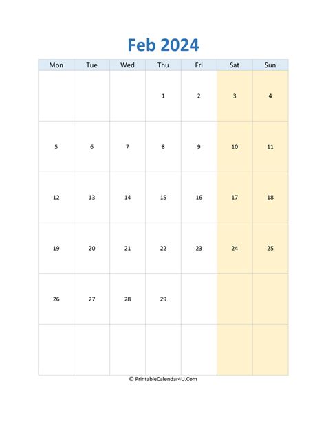 February 2024 Calendar Templates