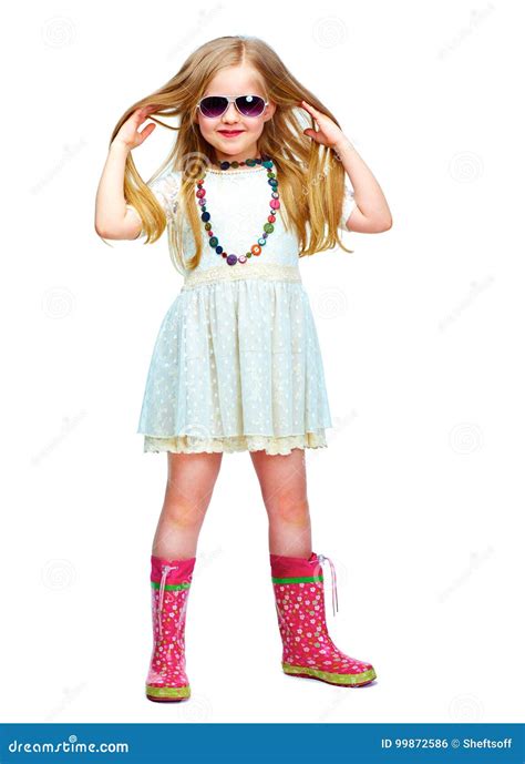 Girl Full Body Isolated Portrait In Fashion Style Stock Photo Image
