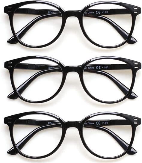 3 Pack Reading Glasses Spring Hinge Stylish Readers Black Tortoise For Men And Women 3 Black