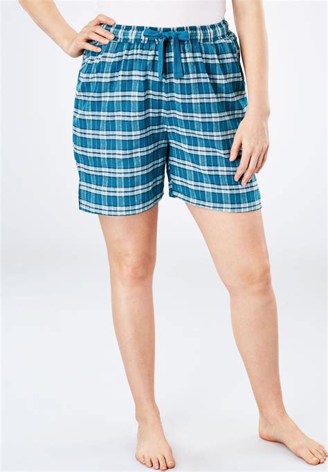 Flannel Pajama Shorts By Dreams And Co® Plus Size Sleep Separates