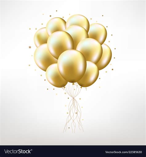 Golden Balloons Royalty Free Vector Image Vectorstock
