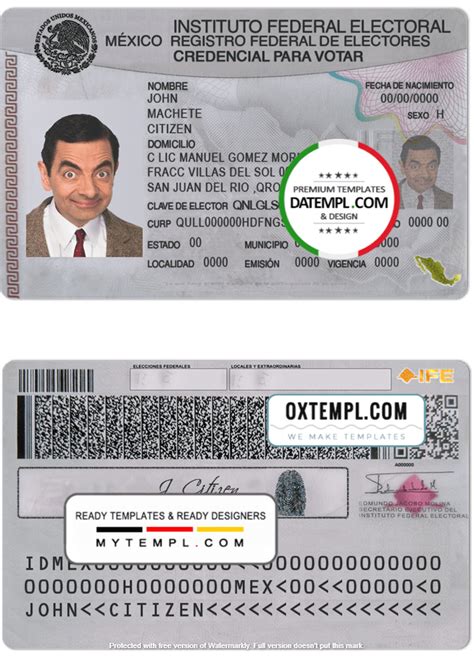 Mexico Id Template In Psd Format Fully Editable