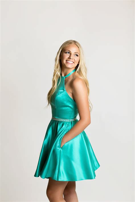 Sherri Hill Green Short Dress With Pockets Ypsilon Dresses Prom Pageant