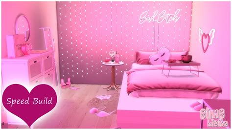 Bright Pink Neon Bedroom The Sims 4 Cc Speed Build Youtube