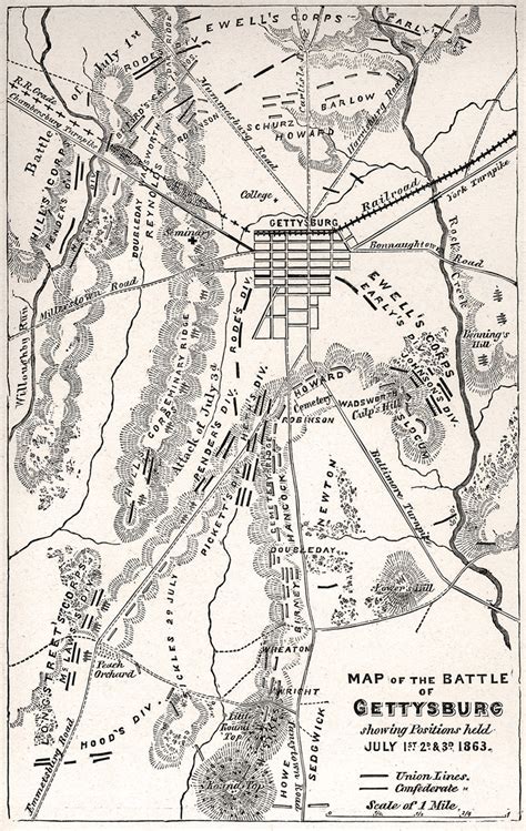 Gettysburg 1863 Battle Map House Divided