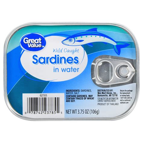 Great Value Sardines In Water 375 Oz