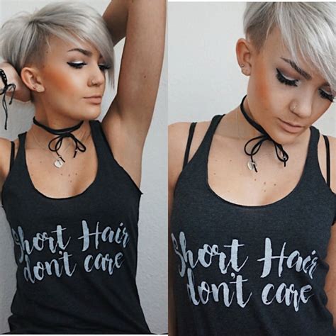 Short Hair Dont Care Tank Top Short Hair Styles Pixie Short Hair