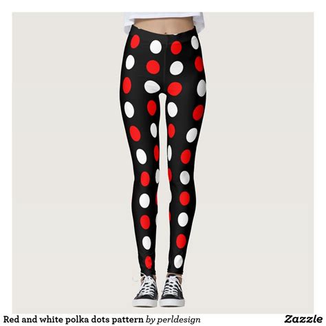 Red And White Polka Dots Pattern Leggings Red Ts White Ts White Polka Dot Polka Dots