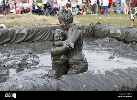 The Quirky Annual Mud Wrestling Championships Held At The Lowland Stock Photo Royalty Free